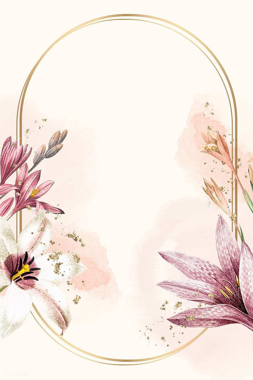 Elegant Pink and Purple Floral Watercolor Wallpaper with Gold Accents HD phone wallpaper
