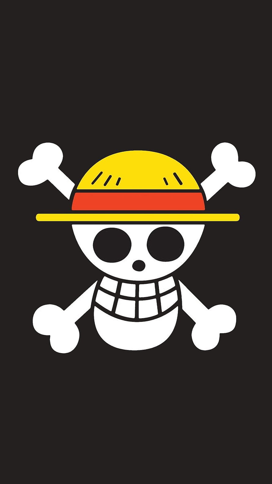 Straw Hat Pirates Jolly Roger Logo Minimalist Anime Wallpaper HD phone wallpaper