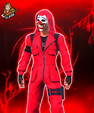 Free Fire Aybike Clown Skin Character in Red Hoodie and Jumpsuit HD phone wallpaper