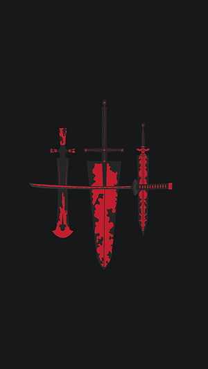 Black Asta and Demon Slayer Sword Collection on Dark Background HD phone wallpaper