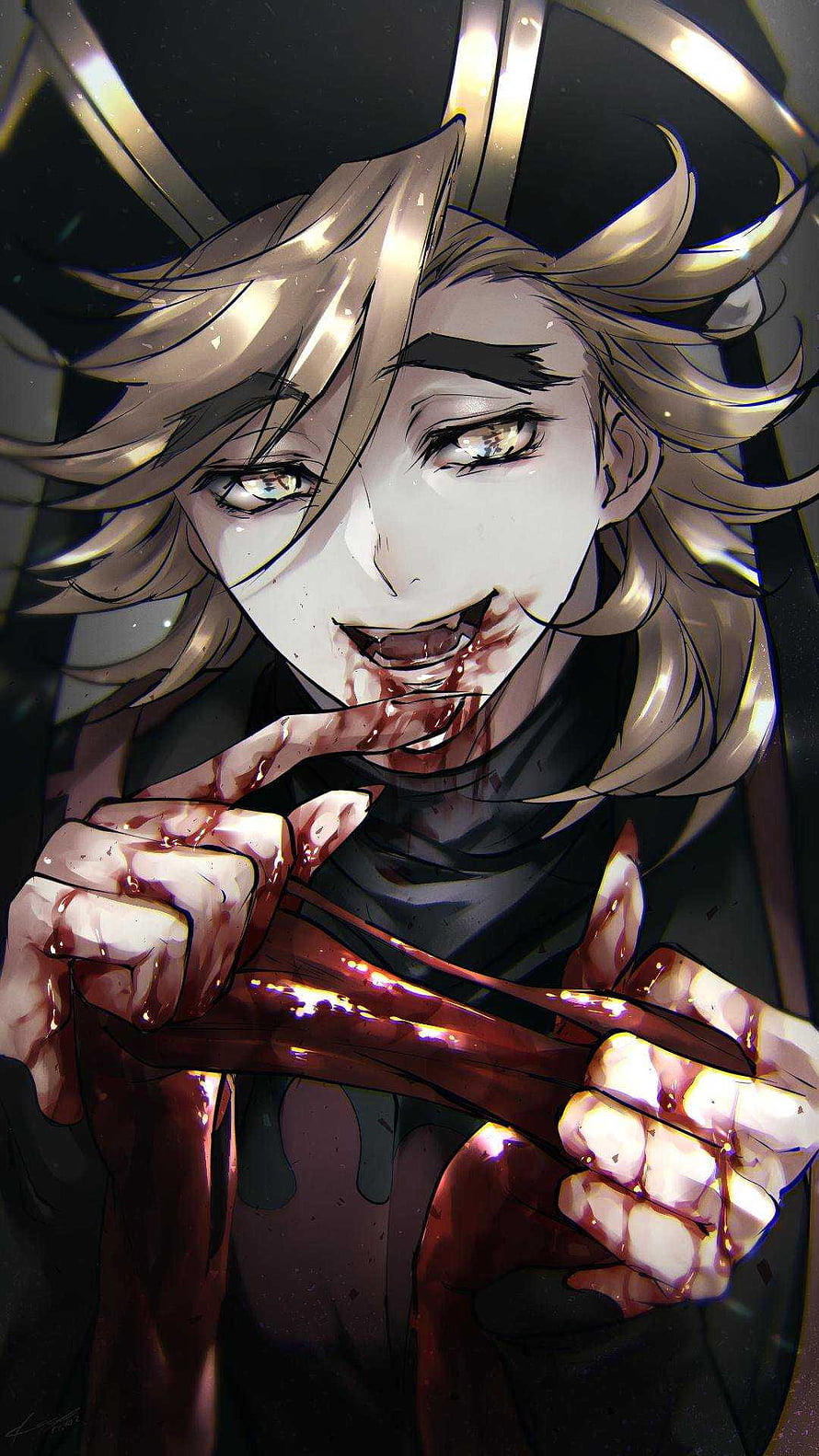Douma from Demon Slayer in a dark and bloody anime illustration HD phone wallpaper