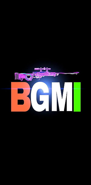 Battlegrounds Mobile India Bgmi Logo With Purple Sniper Rifle On Black Background HD phone wallpaper