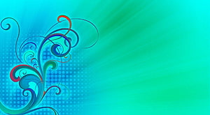 Vibrant Turquoise Abstract Floral Swirls with Dot Pattern and Gradient Background HD wallpaper