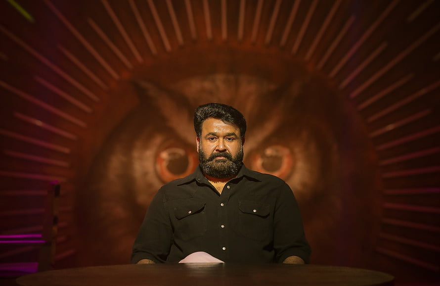 Mohanlal as Lucifer in Dramatic Studio Portrait with Radiant Background HD wallpaper