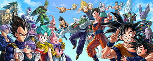 Dragon Ball Super Full Cast Group Artwork Featuring Goku Vegeta Frieza and Friends HD wallpaper