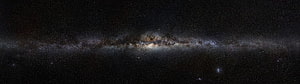 Stunning Panoramic View of the Milky Way Galaxy Core with Starlight and Cosmic Dust HD wallpaper