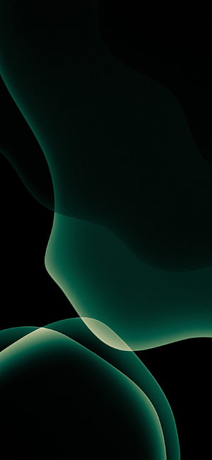 Dark Green Abstract Organic Shapes on Black Background Minimalist Wallpaper HD phone wallpaper