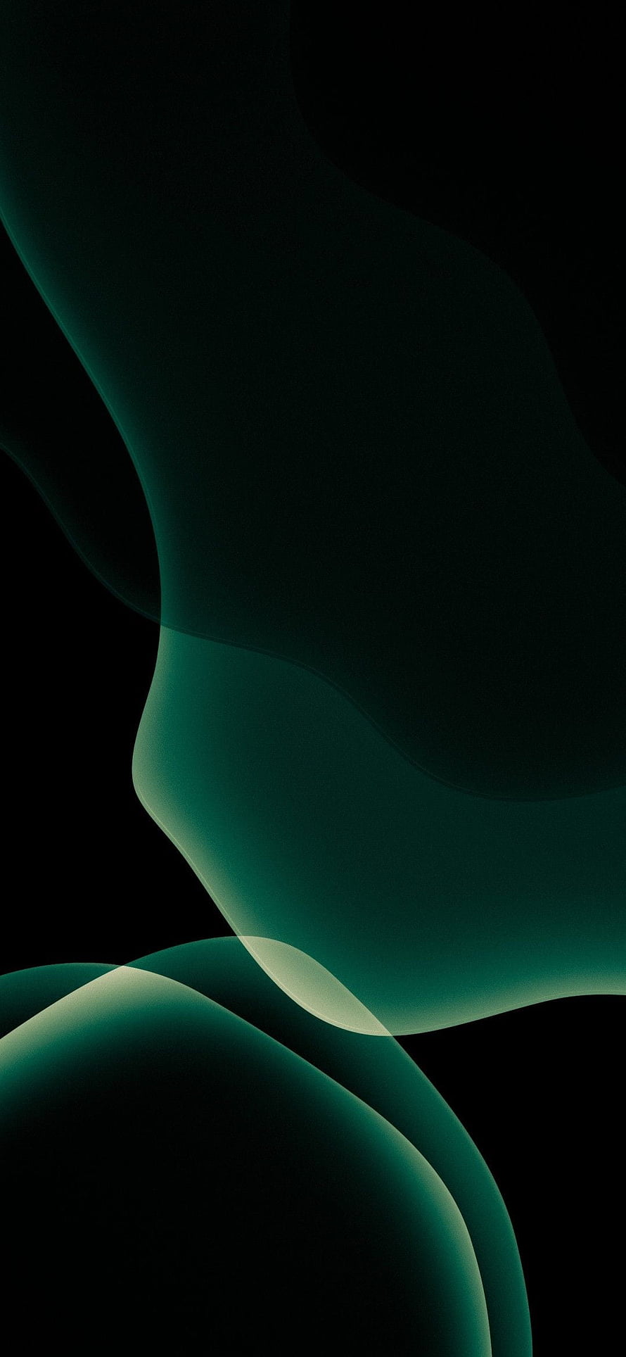 Dark Green Abstract Organic Shapes on Black Background Minimalist Wallpaper HD phone wallpaper