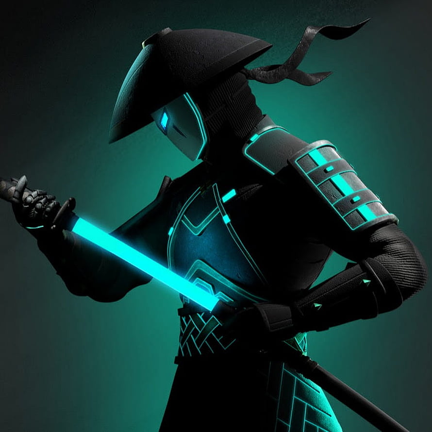 Cyberpunk Samurai Warrior With Glowing Neon Blue Katana And Futuristic Armor HD phone wallpaper