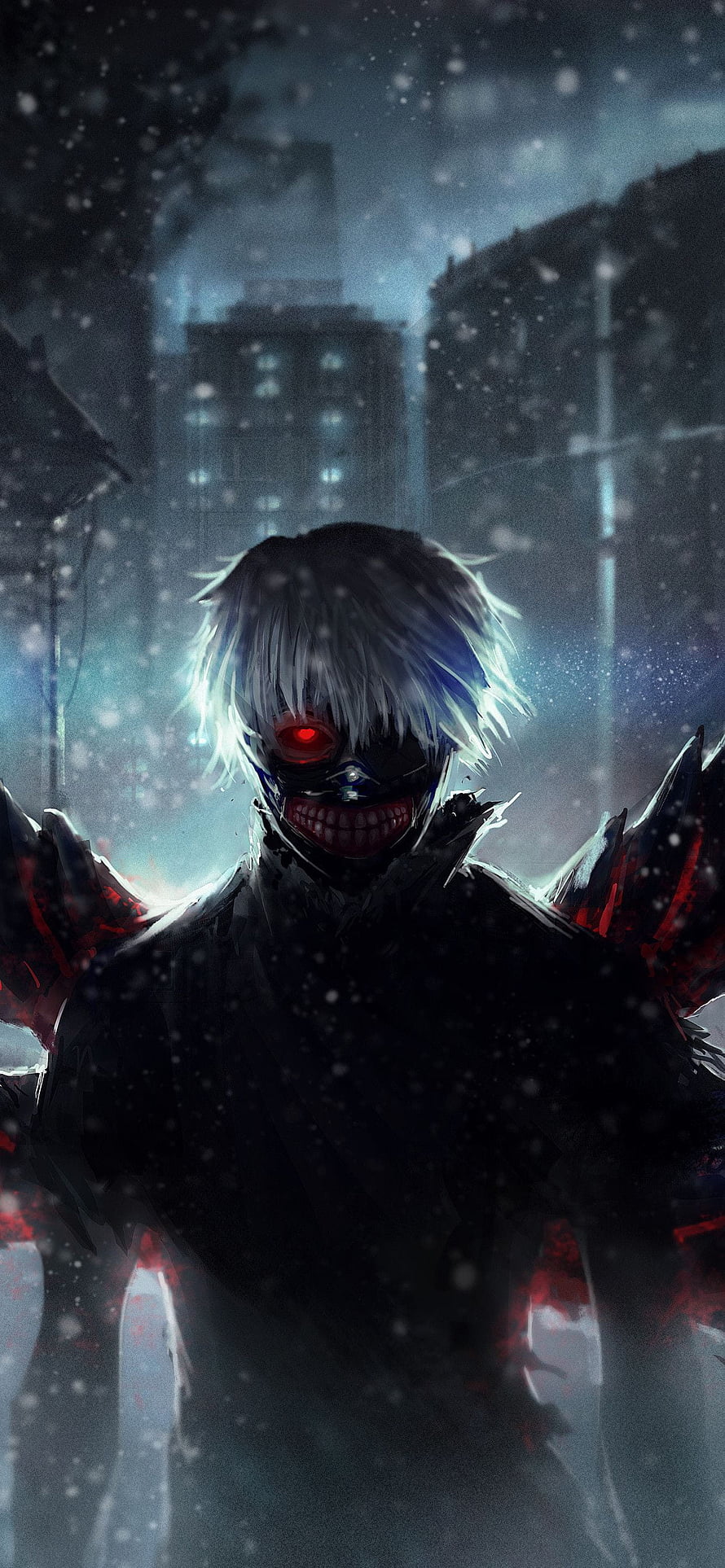 Togata Toji Jujutsu Kaisen Dark Mask Anime Character Snowy City Background HD phone wallpaper