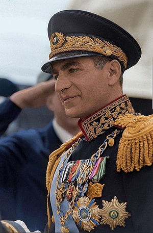 Iranian Military Officer in Formal Dress Uniform with Medals and Gold Epaulettes HD phone wallpaper