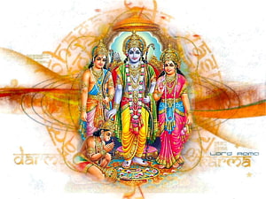 Lord Rama, Sita, Lakshmana, and Hanuman Hindu Deity Artwork, Jai Shree Ram, jai shri ram HD wallpaper