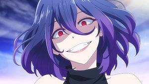 Vermeil in Gold Anime Character with Purple Hair and Red Eyes HD wallpaper