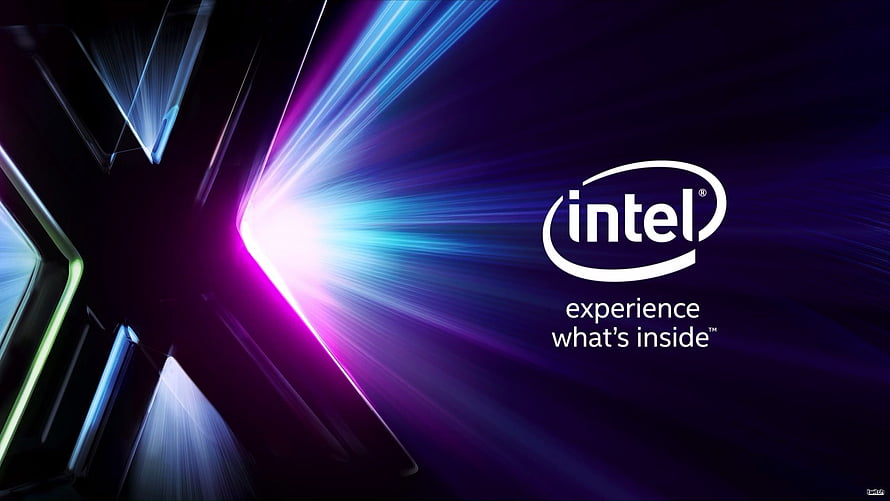 Intel Experience What's Inside Logo With Neon Light Streaks on Dark Background HD wallpaper