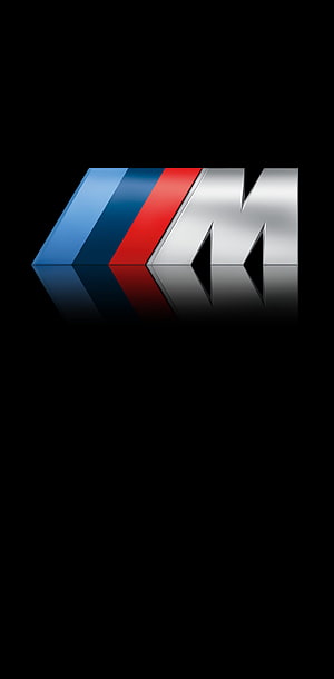 BMW M Logo 3D Metallic Emblem on Black Background HD phone wallpaper