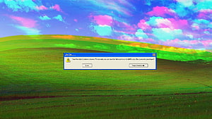 Weirdcore Aesthetic Landscape With Retro Windows Dialog Box And Vibrant Sky HD wallpaper