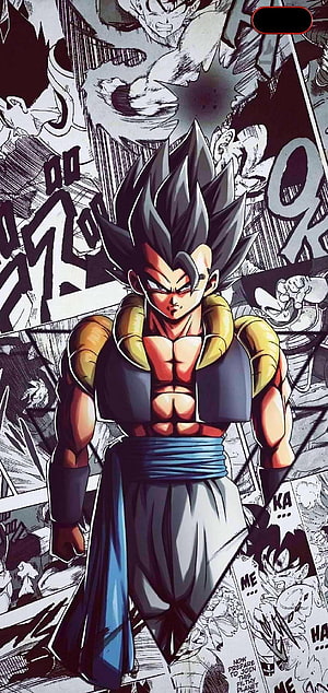 Vegeta in Super Saiyan Blue Form Standing Over Dragon Ball Z Manga Panels HD phone wallpaper