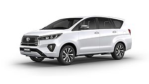 White Toyota Innova Crysta MPV Studio Shot on Clean White Background HD wallpaper
