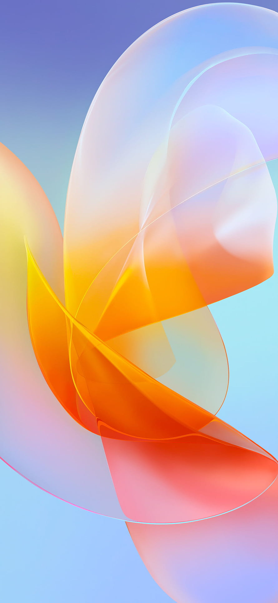 Honor 60 Pro Abstract Gradient Wallpaper with Flowing Translucent Shapes HD phone wallpaper