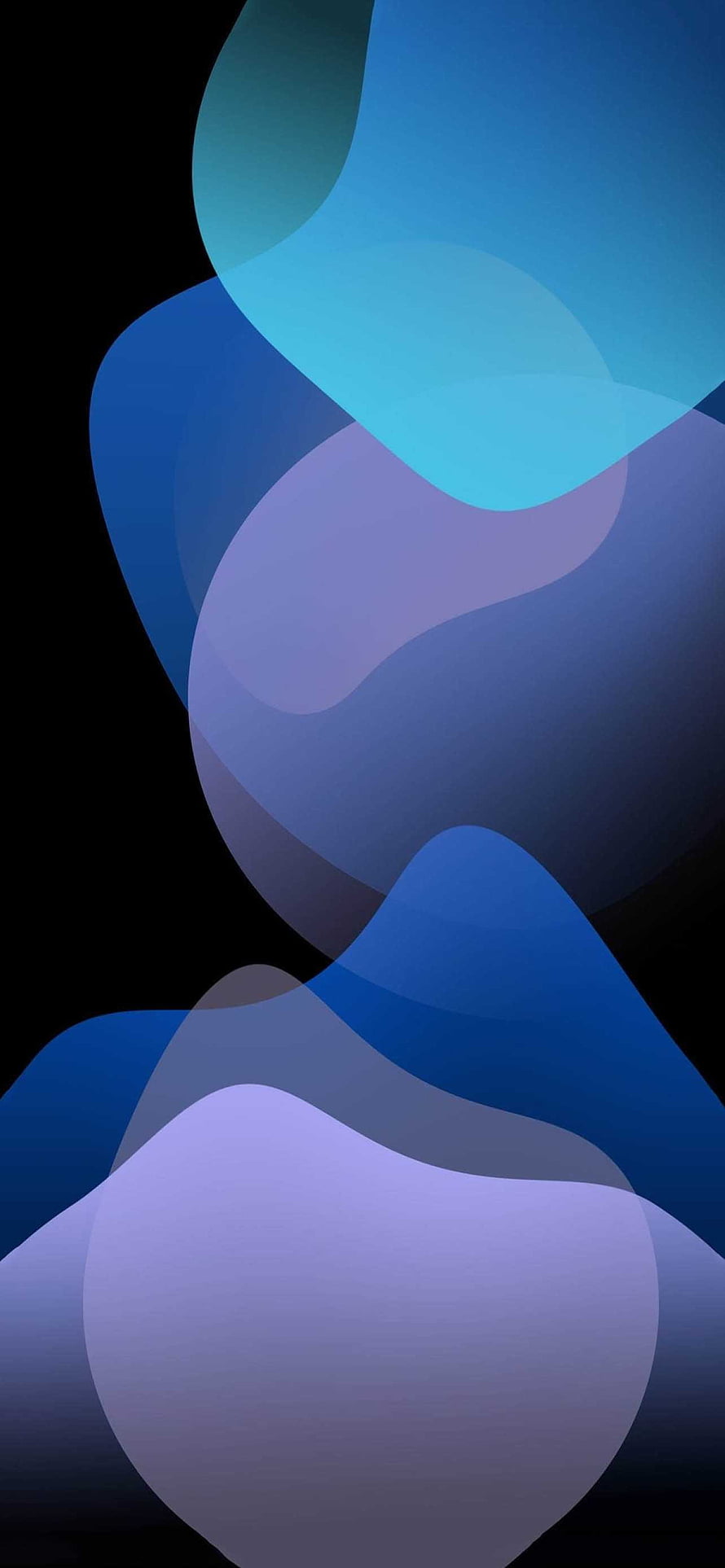 Abstract Blue and Purple Gradient Shapes on Black Background HD phone wallpaper