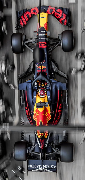 Red Bull Racing Formula 1 Car Top Down View on Track HD phone wallpaper