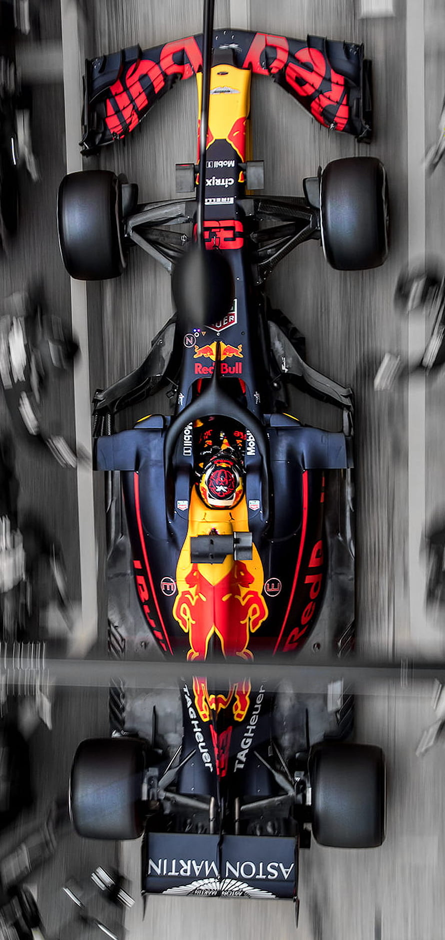 Red Bull Racing Formula 1 Car Top Down View on Track HD phone wallpaper