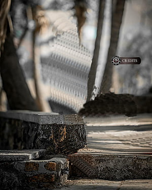 Moody Urban Street Scene With Weathered Stone Steps And Blurred Background HD phone wallpaper