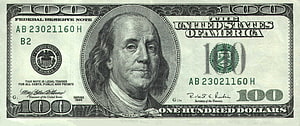 United States One Hundred Dollar Bill Featuring Benjamin Franklin Portrait HD wallpaper