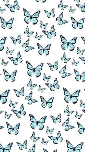 Blue Preppy Butterfly Pattern Wallpaper HD phone wallpaper