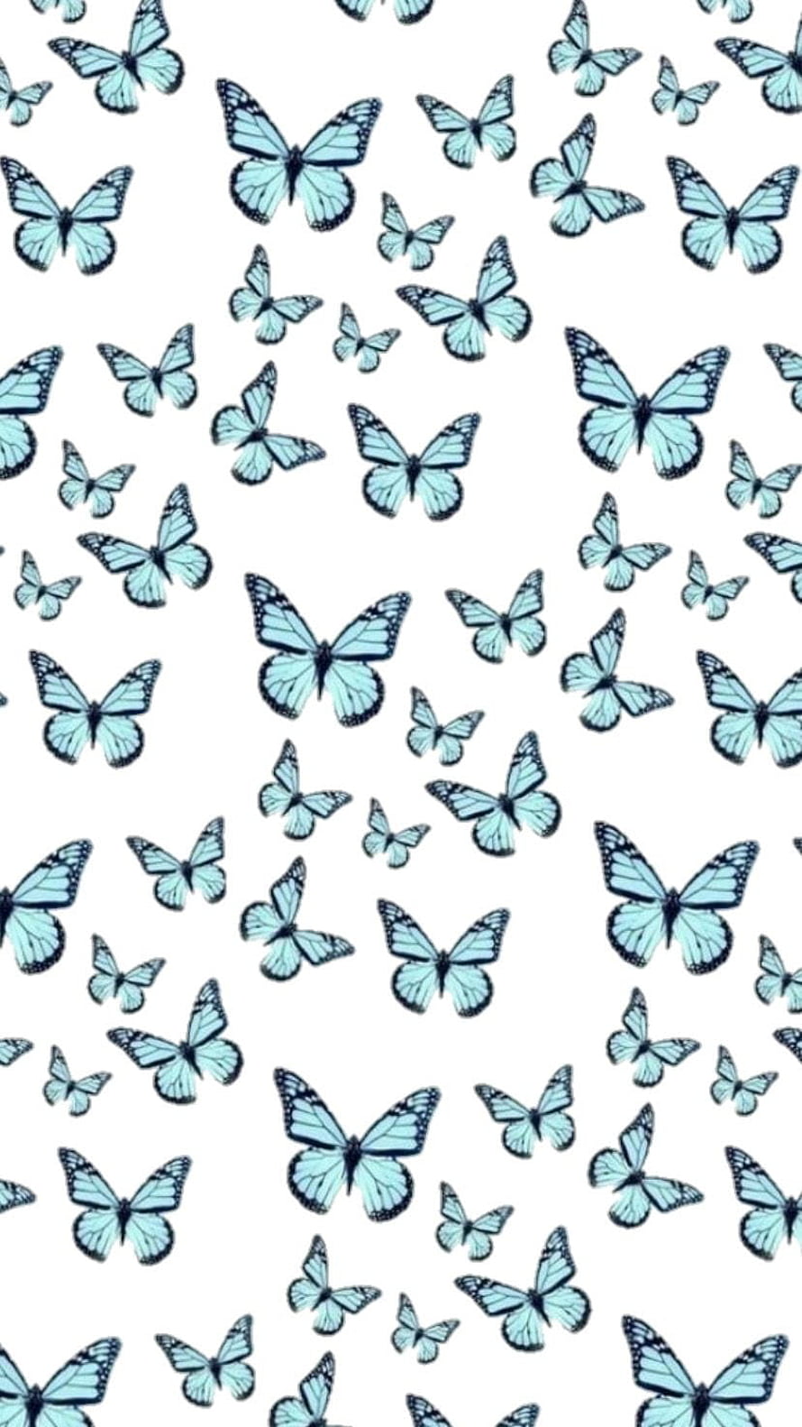 Blue Preppy Butterfly Pattern Wallpaper HD phone wallpaper