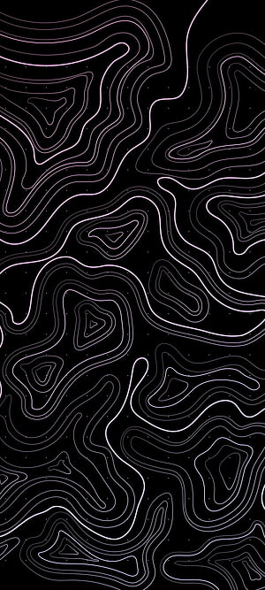 Abstract Topographic Contour Lines in Pink and White on Black Background HD phone wallpaper
