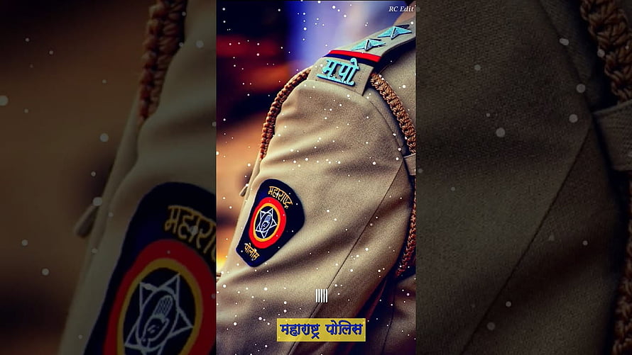 Maharashtra Police uniform shoulder patch and rank insignia close-up HD wallpaper