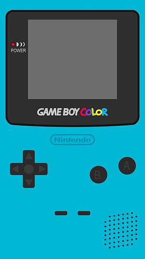 Blue Nintendo Game Boy Color Retro Handheld Console Vector Illustration HD phone wallpaper