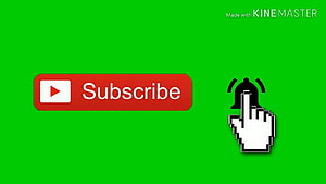 YouTube Subscribe Button and Notification Bell Cursor on Green Screen Background HD wallpaper