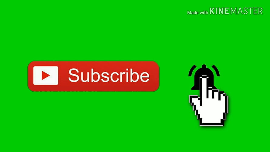 YouTube Subscribe Button and Notification Bell Cursor on Green Screen Background HD wallpaper