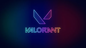 Neon Valorant Logo Wallpaper With Glowing V Symbol And Gradient Background HD wallpaper