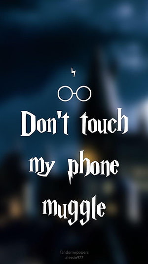 Harry Potter Muggle Phone Warning Wallpaper with Round Glasses Icon HD phone wallpaper