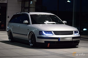 White Volkswagen Passat B5 Variant Stance Build with LED Headlights HD wallpaper