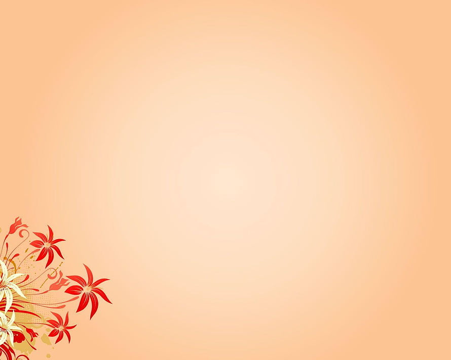 Warm Peach Gradient Background with Red and White Floral Corner Accents HD wallpaper