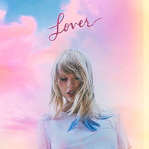 Taylor Swift Lover Album Cover Art with Pastel Sky and Glitter Heart Makeup HD phone wallpaper