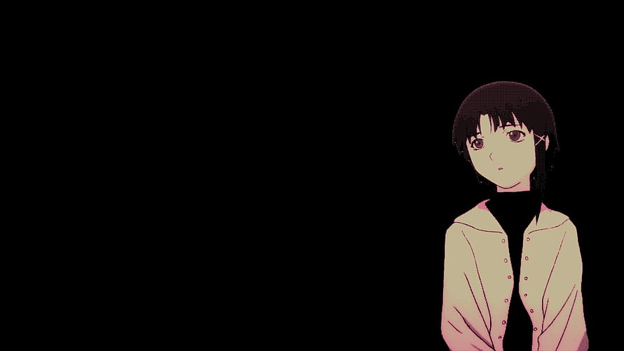 Serial Experiments Lain Anime Character Portrait on Black Background HD wallpaper