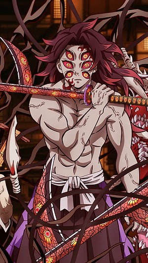 Akaza Upper Rank Three Demon Slayer Anime Character Wallpaper HD phone wallpaper