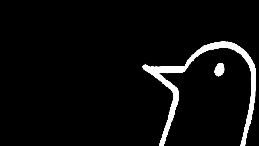 Minimalist White Bird Outline on Black Background HD wallpaper
