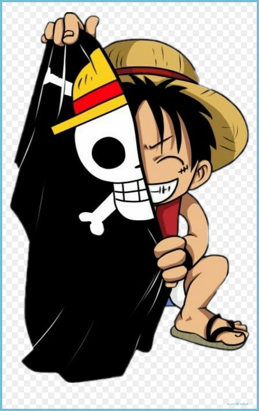Monkey D Luffy Holding Straw Hat Pirates Jolly Roger Flag HD phone wallpaper