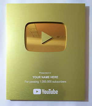 YouTube Gold Play Button Award for One Million Subscribers HD phone wallpaper