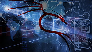 Cybersecurity Threat Visualization With Red Dragon Over Digital World Map HD wallpaper