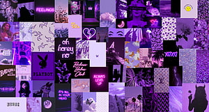 Purple Neon Aesthetic Collage with Playboy, Netflix, and Bad Girls from Mars References HD wallpaper