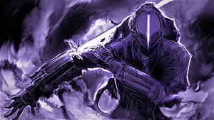 Bondrewd from Made In Abyss Wielding a Glowing Blade in Purple Mist HD wallpaper