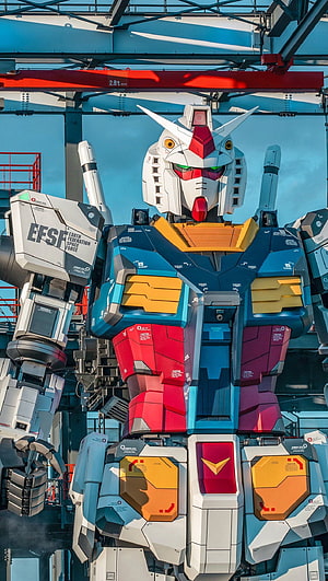 RX-78-2 Gundam in Industrial Hangar with Earth Federation Space Force Markings HD phone wallpaper