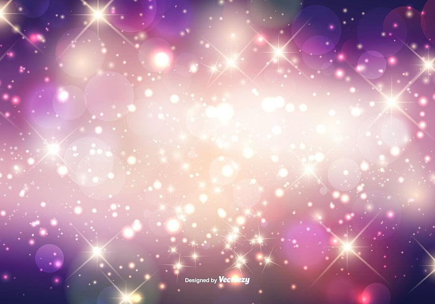 Sparkling Purple and Pink Bokeh Light Background with Glittering Stars HD wallpaper